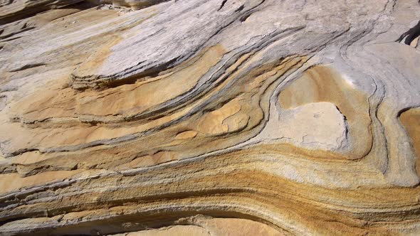 Panning view of sandstone texture in Zion National Park