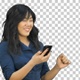 Positive young beautiful asian woman using, Alpha Channel - VideoHive Item for Sale