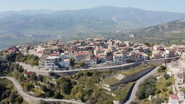 Aerial view of city of Careri, Calabria Italy