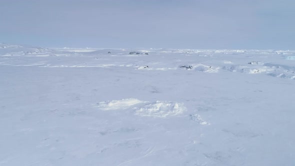 Antarctica Vernadsky Station Aerial Flight View