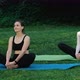 Two Young Women in the Park Practice Yoga - VideoHive Item for Sale