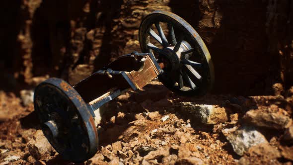 Ancient Historic Gun in the Stone Canyon