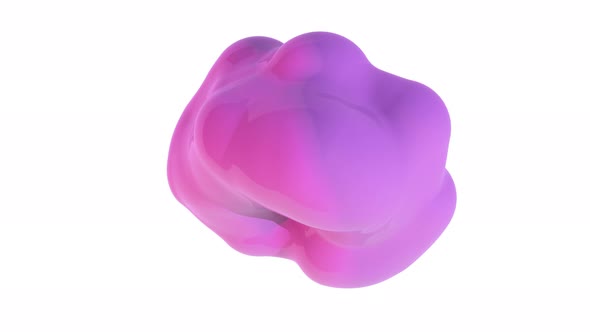 Pink 3d Metaballs on Soft Colorful Backdrop