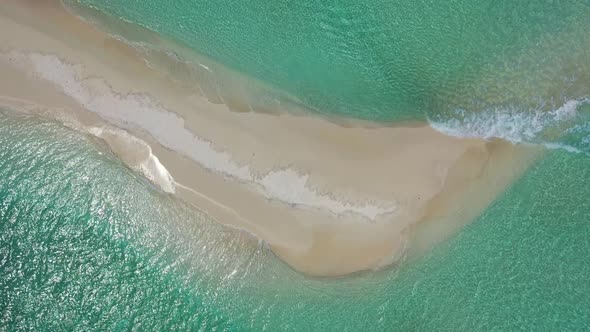 Aerial drone view travel of paradise resort beach break by blue sea with white sand background of a 