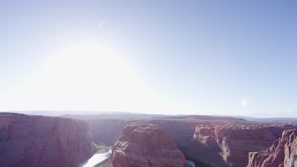 Tilt down view of the Horseshoe Bend