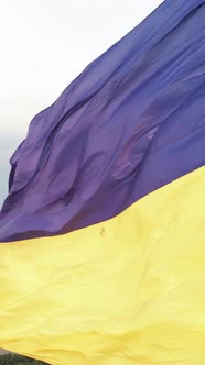 Vertical Video National Flag of Ukraine By Day