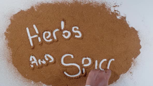 Hand Writes On Soil  Herbs And Spices