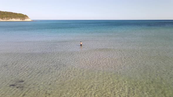 Swimming Holiday Aerial Drone View