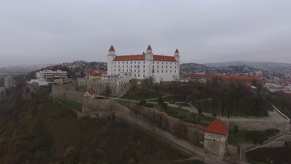 Bratislava fortress aerial view