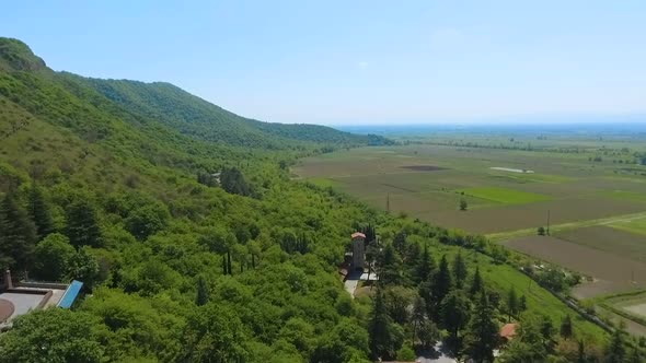 Alazani Valley, Kakheti Georgia, Tradition of Winemaking and Export, Aerial View