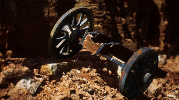 Ancient Historic Gun in the Stone Canyon