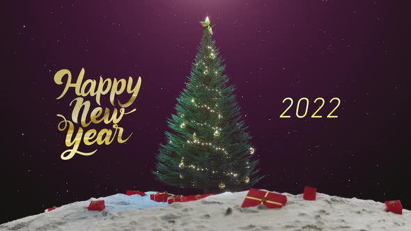 Happy New Year Tree Background Red