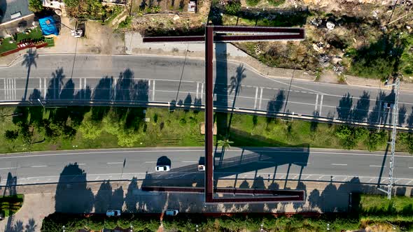 Traffic on the Beach Aerial View 4 K