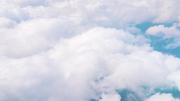 View From The Airplane Window Airplane Flying Through The Beautiful Cloudscape