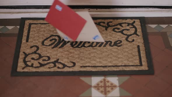 Valentines cards falling on Welcome doormat