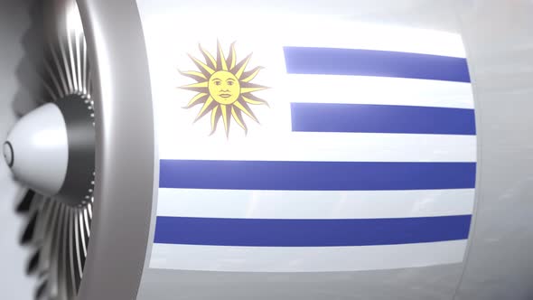 Airplane Engine with Flag of Uruguay alt