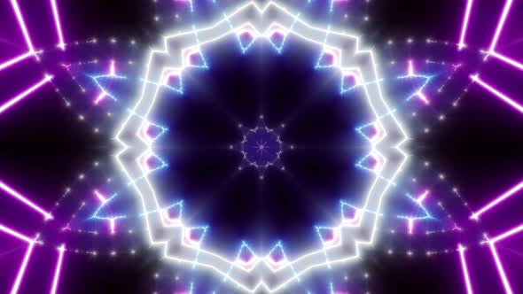 Blinking Neon Light Beam Kaleidoscope Loop 4K 04