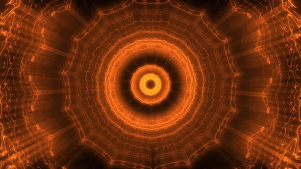 Orange glowing symmetrical pattern