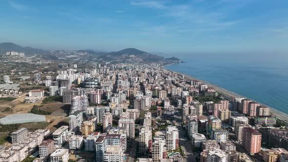 Mahmutlar Aerial view 4 K Turkey Alanya