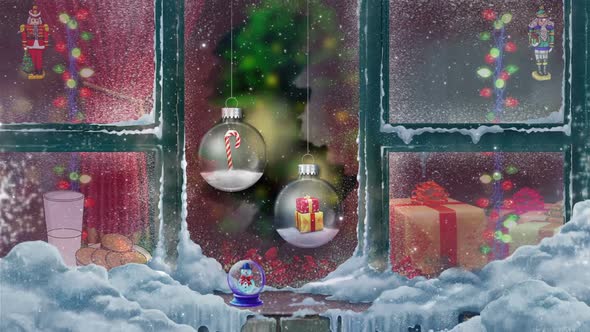Christmas Window Loop Background