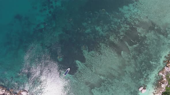 View from Top on Boat in Sea