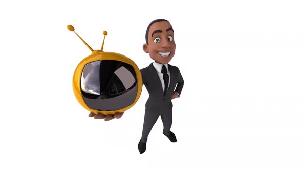 Fun 3D cartoon business man alt