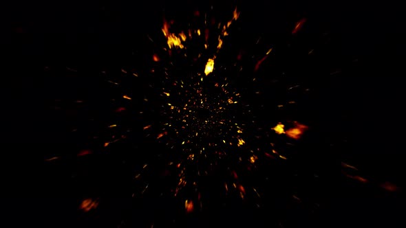 4K Fire Flakes Particles Loop