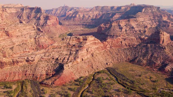 Aerial of the San Rafael River Canyon in Utah