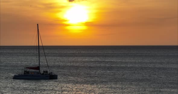 Boat Against Sunset