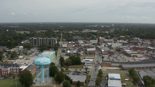 drone shot dowtown Wilson North Carolina