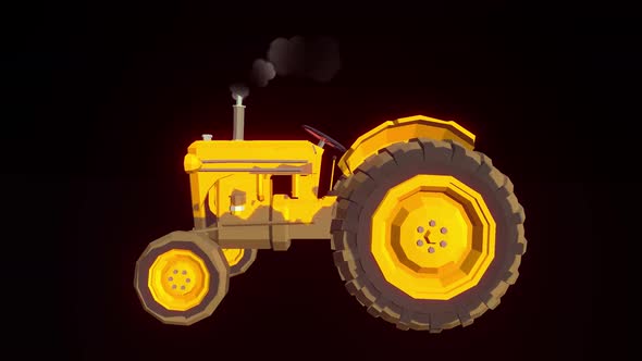 Cartoon Tractor Model : 3D