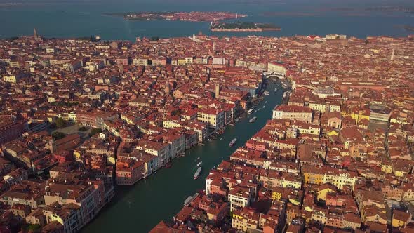 Aerial View of Venice and Its Grand Canal