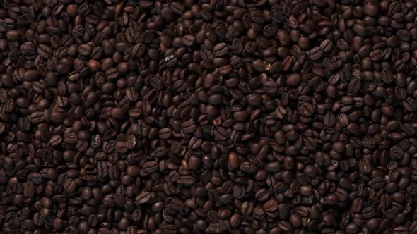 Fragrant Roasted Coffee Beans are Splashing