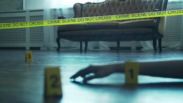 Closeup of a Crime Scene in a Deceased Person's Home.