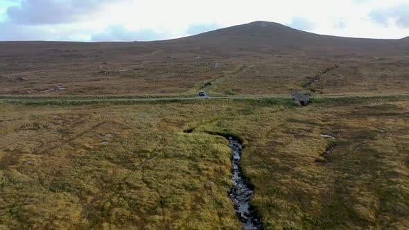 Aerial View of Cnoc an Stualaire Next to the Glenveagh National Park  County Donegal Ireland