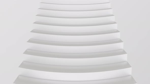 3d Render White Staircase Moving Up Loop Animation Background