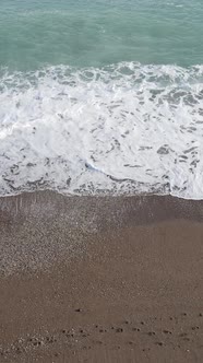 Vertical Video Sea Near the Coast  Closeup of the Coastal Seascape