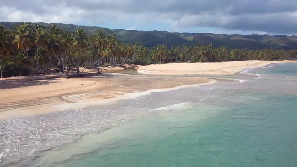 4k 24fps Drone Shoot Of The Caribbean Beach With Blue Water