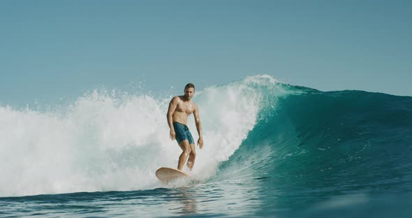 This man surfs with style