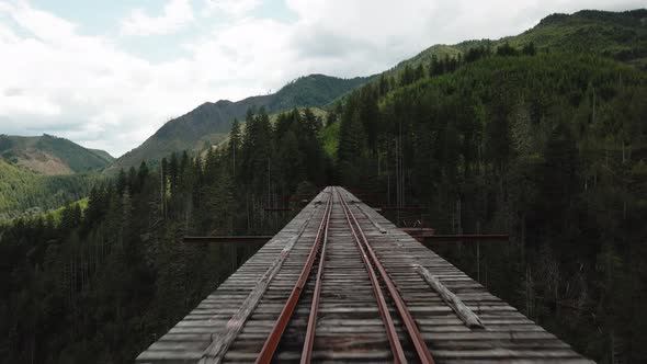 high steel bridge in washington state national park aerial footage 4k 60 fps, The High Steel Bridge