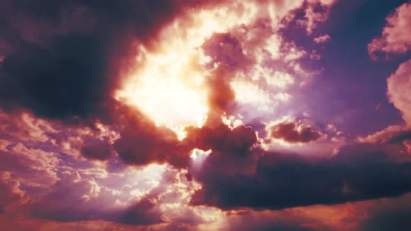 sky and clouds at sunset background 4K alt