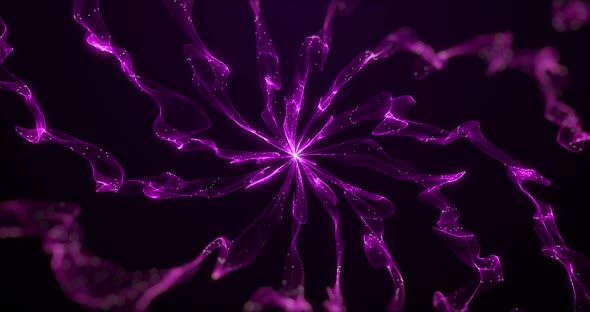 Purple light trails flowing against against black background alt