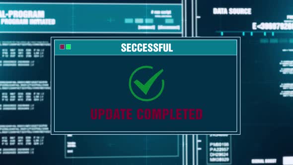 Software Update Progress Warning Message Update Completed Alert On Screen