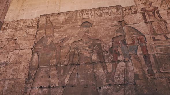 Wall Paintings In The Ancient Egyptian Temple Of Abydos