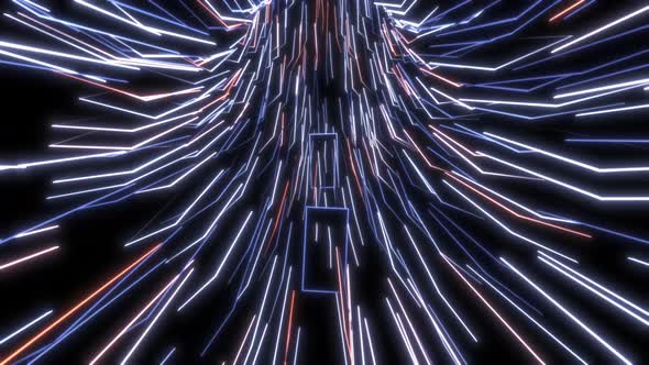 Digital network creates beautiful white and orange lines in a virtual background alt