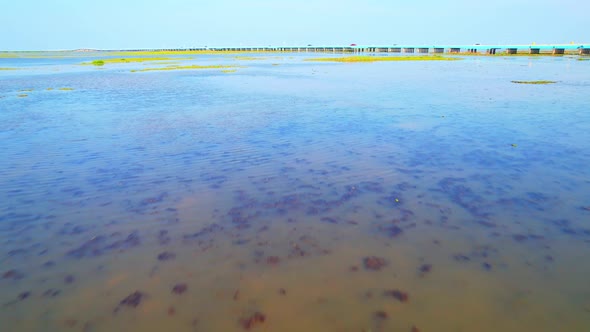 Aerial view over large wetlands in Thale Noi, Phatthalung, Thailand. 4K drone