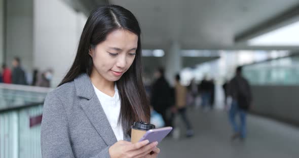 Business Woman Look at Smart Phone