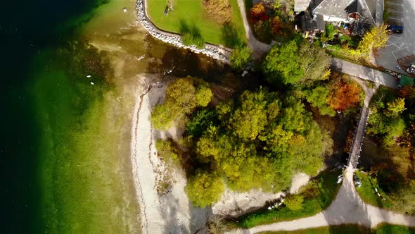 Beautiful view on the Mountains and the Grundlsee Drone Video