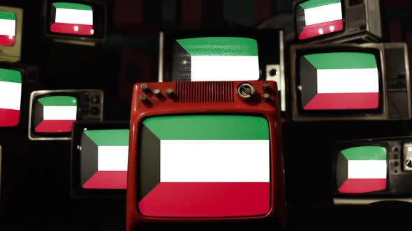 Flag of Kuwait and Retro TVs.