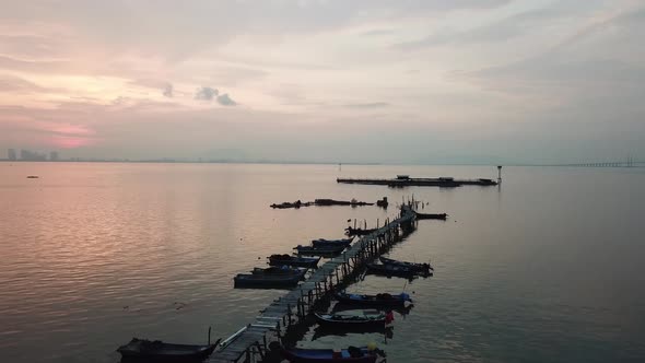 Orbit shot Jelutong fishing dove jetty